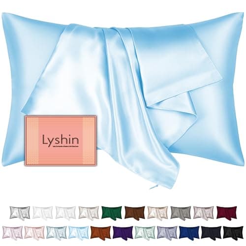 Mulberry Silk Pillow Cases Queen Size with Hidden Zipper, Ultra Smooth and Soft Breathable Cooling Silk Satin Pillowcase for Hair and Skin, Gifts for Women Men (Sky Blue, 20x30 Inches, 1 Pack) - Image 1