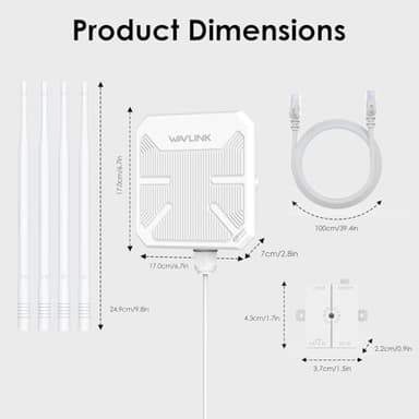 WAVLINK AC1200 Outdoor WiFi Extender Wireless Access Point, 2025 Long Range Dual-Band Wi-Fi Extender, 4x7dBi Omni Antennas,PoE, Gigabit Port, Supports AP/Repeater/Mesh Modes for Courtyard, Fish Finder - Image 9