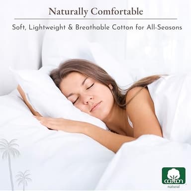 King Size Sheets Set - Natural 100% Cotton Sheets King Size With Deep Pockets, Soft Sateen Weave, Breathable, Cooling and Durable Bedding Set by California Design Den (White) - Image 2