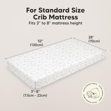 KeaBabies 2-Pack Organic Crib Sheets for Boys, Girls - 52x28 Fitted Crib Mattress Sheet Neutral, Breathable Jersey Cotton Cover for Baby Bed, Toddler Mattress, Soft & Cute Prints (Woodland) - Image 2