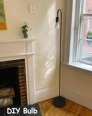 Oneach 63.75" Industrial LED Floor Lamp for Living Room Bedroom Reading Office Metal Minimalist Standing Lamp Tall Pole Lamps Office Black(Bulb not Included) - Image 5