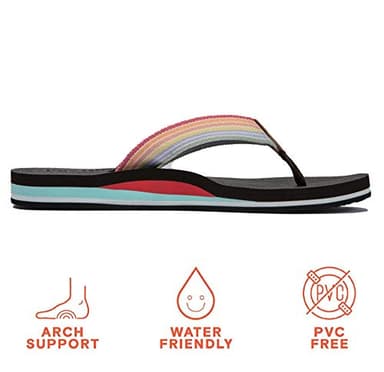 Pevino Women's Orthotic Flip Flops with Soft Waterproof Platform and Anti-Slip Sole,Casual Thong Sandals for Women,Comfortable Beach Sandals with Arch Support for Girl Ladies Brown Size 8 - Image 2