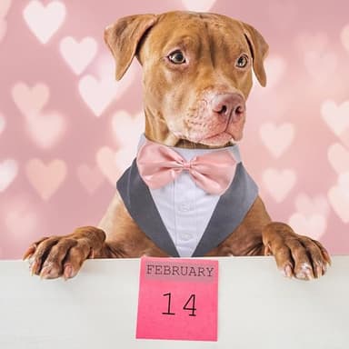 PUMYPOREITY Dog Tuxedo and Bandana Set, Formal Gentleman Dog Attire with Bowtie for Weddings, Birthdays, 2 Pieces/Pack, L, Grey - Image 2