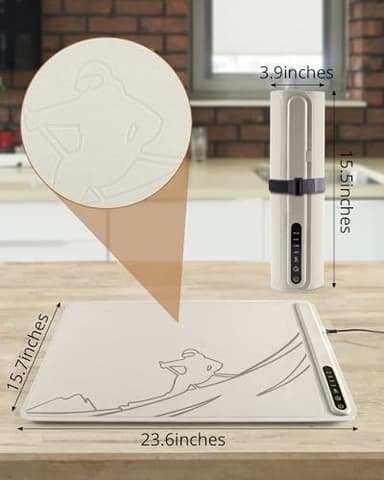 Silicone Electric Warming Mat for Food 3-Temperature,Food Warmer for Buffet Parties, Restaurants & Dinner, Easy-to-Clean Heating Tray to Keep Meals Warm 15.7”x23.6”(Skiing&Gray) - Image 4