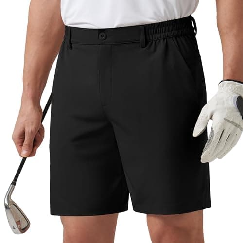 Willit Men's Shorts Golf Casual Shorts Lightweight Quick Dry Work Dress Shorts Stretch Hiking Shorts with Pockets Black L - Image 1