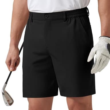 Willit Men's Shorts Golf Casual Shorts Lightweight Quick Dry Work Dress Shorts Stretch Hiking Shorts with Pockets Black L - Image 1
