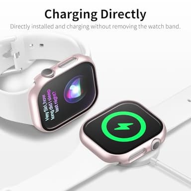 3 Pack Case with Tempered Glass Screen Protector for Apple Watch SE(3nd) 2025 SE 2/1 Series 6/5/4 40mm, Hard PC Ultra-Thin Cover for iwatch SE 3/SE 2/SE/6/5/4 40mm, Starlight/Clear/Rose Gold - Image 6