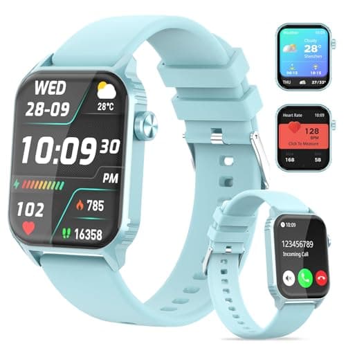 TRAUSI Smart Watches for Women Men, 1.83" HD Smartwatch with 120 Sports Modes, Sleep Monitor, Heart Rate (Light Cyan) - Image 1