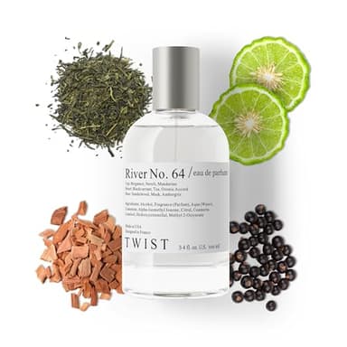 Twist River No. 64 - Eau De Parfum Inspired by Creed's Silver Mountain W., Long-Lasting Perfume For Men & Women, Paraben Free, Vegan, Clean Ingredients, Unisex Fragrance - 100 ml | 3.4 fl. oz. - Image 1