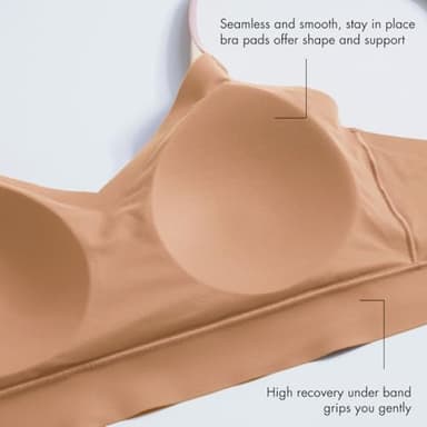 Floatley Cozy Adjustable Bra Comfort Wirefree Seamless Bra with Embedded Pad for Women Size XL Champagne - Image 5