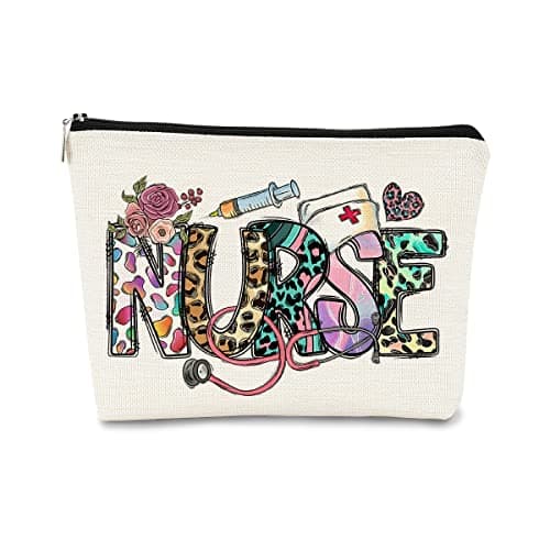 BARPERY Nurse Appreciation Gifts,Nurses Week Gifts,Nurse Bags for Work,Nurse Makeup Bag,Nurse Graduation Gift,Nurse Gifts for Women,Nurse Accessories for Work,Pink Leopard Nursing Cosmetic Bag - Image 1