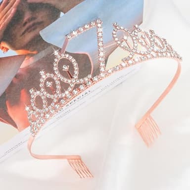 CIEHER 7th Birthday Crown + Sash + Pearl Pin Set, Girls' 7th Birthday Gifts and Happy Party Decorations - Image 5