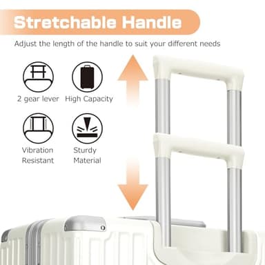 AnyZip Luggage PC+ABS Aluminum Frame Zipperless Checked Luggage Hard Shell Suitcase with TSA Lock Double Spinner Wheels 28 Inch White - Image 9