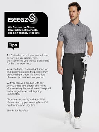 ISEEGZ Mens Golf Shirts Short Sleeve Funny Print Golf Polo Shirts for Men Lightweight Dry Fit Quick Dry Collared Golf Polos - Image 5