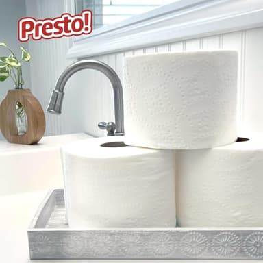 Amazon Brand - Presto! 2-Ply Ultra-Strong Toilet Paper, 24 Mega Rolls Toilet Paper = 120 regular rolls, 308 Sheet (Pack of 24), Unscented - Image 4