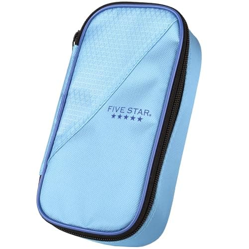Five Star Pencil Pouch, Pen Case, High-Capacity Zipper Pouch, Storage Organizer for School Supplies Earbuds Chargers Cables Makeup, Blue/Denim (500212F-ECM) - Image 1