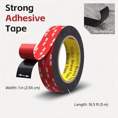 3M Double Sided Tape, 1 in x 16.5 ft, Heavy Duty Adhesive Mounting Tape, 3M VHB Foam Tape 5952 for Cars, Walls, Home, Office Décor - Image 2