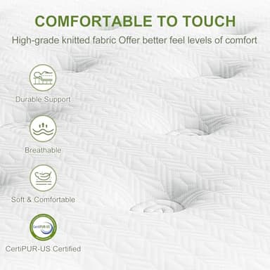 BedStory Full Mattress, 12 Inch Hybrid Mattresses Full Size in a Box with Gel Memory Foam and Pocket Springs, Medium Firm Mattress, Pressure Relief & Motion Isolation, CertiPUR-Us Certified, No Odor - Image 9