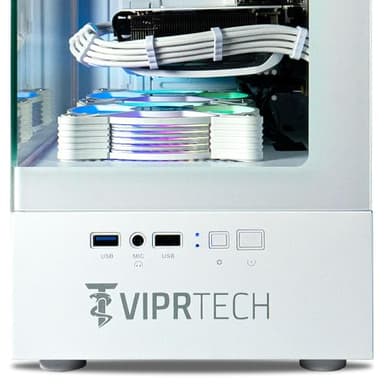 ViprTech Stryker 3.0 Liquid-Cooled PC - AMD Ryzen 7 (4.1GHz Turbo), RTX 3060 12GB, 32GB DDR4 3200, 1TB NVMe SSD, 700W PSU, WiFi BT, Win 11 Pro, RGB, Gaming Desktop Computer Prebuilt, White - Image 5