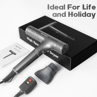 BEAUTURAL Hair Dryer, 1600W High-Speed Foldable Travel Blow Dryer, 110,000 RPM Brushless Motor Million Ionic for Fast Drying & Frizz Control, 3 Temps & 3 Speeds, Dual Voltage for Worldwide Use - Image 7