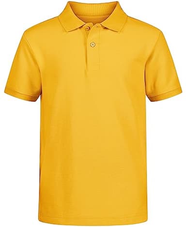Nautica Big Boys' School Uniform Short Sleeve Pique Polo, Gold, Large - 14/16 - Image 1