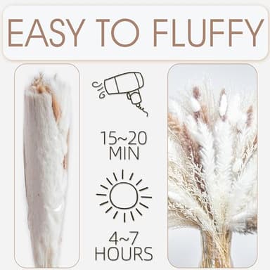 70PCS Natural Dried Pampas Grass Boho Home Decor Bouquet Phragmites Dried Flowers Bouquet for Wedding Floral Arrangements Home Decorations (70PCS) - Image 6