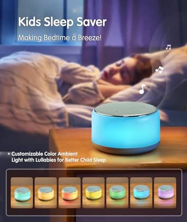 FamiSym White Noise Sound Machine Baby for Sleeping with Night Light – 34 Soothing Sounds, Rechargeable White Noise Machine for Kids Adults Sleep, Portable Lullaby Machine Baby Soother (Slate) - Image 5