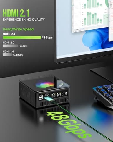 GMKtec K11 Gaming Mini PC, AMD Ryzen 9 8945HS(8C/16T, Up to 5.2GHz), 64GB DDR5 RAM 1TB Mini Desktop Computer, HDMI/Oculink/DisplayPort/USB4*2 - Image 6