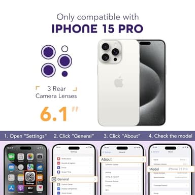 TIESZEN for iPhone 15 Pro Case, Compatible with MagSafe, Built-in Privacy Screen Protector and Camera Protection, Anti Spy Full Body Dustproof Shockproof Hard Phone Case 6.1", Light Purple - Image 8