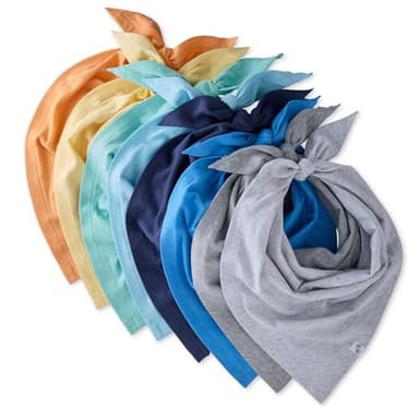 Pet Passion Bandit - The PET Bandana, 8 Pack 100% Organic Cotton Pet Bandanas Clothes for Small, Medium, Large Dogs​​, Rainbow Blues, X-Small/Small - Image 1