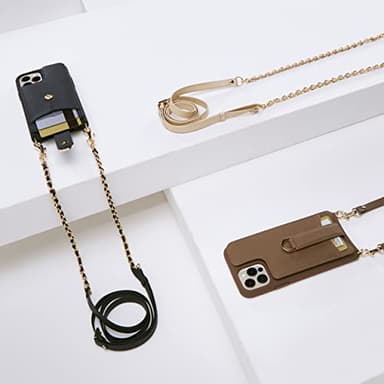 Vaultskin Victoria Crossbody iPhone Leather Wallet Case, Fashionable Bumper for Cards and Cash - Holds up to 8 Cards (Brown - Chain Strap, iPhone 12/12 Pro) - Image 6