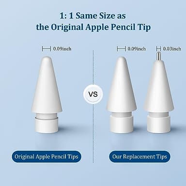 Replacement Tips for Apple Pencil Pro/2nd Gen/1st Gen/USB-C,No Wear Out Metal Nibs,Precise Control 0.78mm Longer Tips for iPad Pencil Accessories-(4 Pack) - Image 4