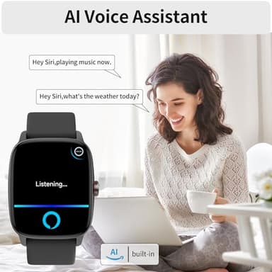 Smart Watch for Men Women, Bluetooth Calling, AI Built-in, IP68 Waterproof, Fitness Tracker, Sleep Monitoring, 1.85'' DIY Dial, 100+ Sports Modes, 7 Days Battery, Compatible with Android & iPhones - Image 4