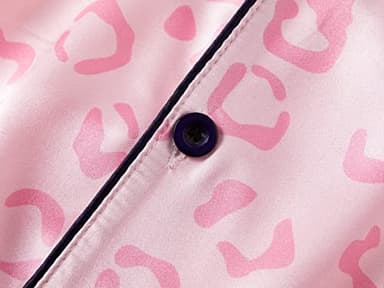 Topgal Big Girls Jammies Size 12 – Lovely Pink Leopard Short Sleeve & Pants Button Down PJ Set Sleepwear - Image 4