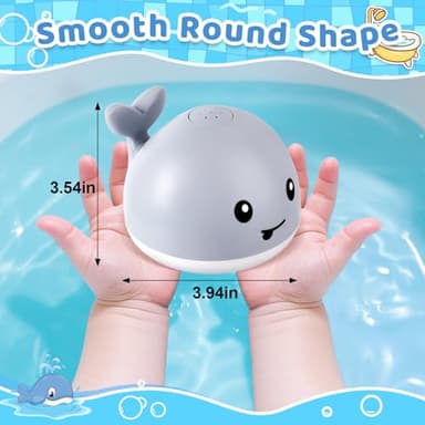 Gigilli Upgraded Baby Bath Toys, Rechargeable Light Up Bath Toys for Kids 1-3, Baby 6-12 12-18 Months Whale Bath Toy Sprinkler, Fountain Bathtub Toys Toddler Newborn Birthday Gifts - Image 6