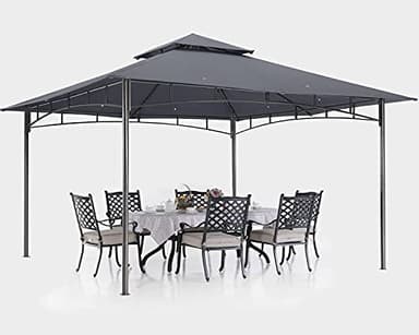 ABCCANOPY Gazebos for Patios 10x12 - Outdoor Steel Frame Gazebo for Lawn Backyard Garden Deck (Dark Gray) - Image 5
