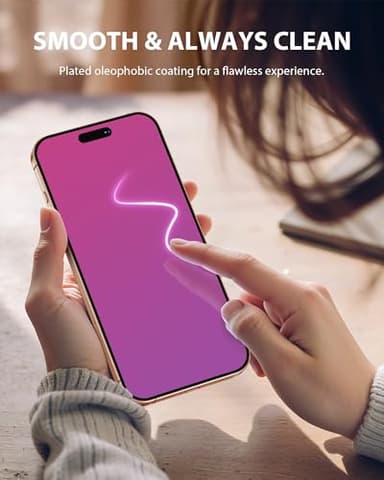 PDDKISS Compatible for iPhone 17 Pro Max Privacy Screen Protector 6.9 Inch, Pink Gradient Anti Spy Anti Blue Light HD Tempered Glass Easy Installation - Image 5