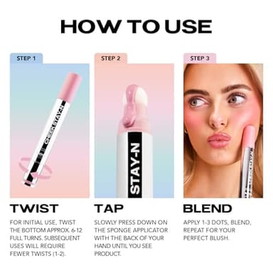 Sacheu Cheek STAY-N Liquid Blush for Cheeks — High Pigment, Buildable, Lightweight Cream Blush Infused With Squalane, for Dewy & Radiant Flushed Cheeks — Long-lasting & Cruelty Free, I'm Guilty - Image 5