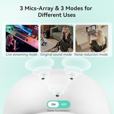 EMEET Piko+ Webcam 4K, World's 1st Dual-Camera AI-Powered 4K Webcam, 1/2.55'' Sony Sensor, 3 Mics&3 Sound Modes, Panda Magnetic Privacy Cover, USB C-C&C-A, Ideal for Livestreamers and Content Creators - Image 6