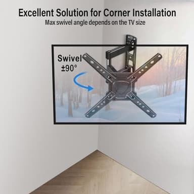 MOUNTUP Full Motion TV Wall Mount for Most 26-60 Inch TVs, Max VESA 400x400mm Wall Mount TV Bracket with Swivel Tilting Extension Level Adjustment for LED LCD Flat Curved TVs Up to 77 LBS, MU0018 - Image 4