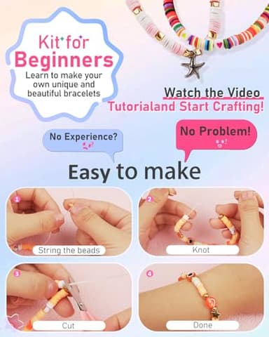 Mio Angle Bracelet Making Kit for Beginner 5000Pcs Preppy Polymer Friendship Bracelet Making with Charms Kit for Jewelry Making DIY Arts and Crafts Birthday Gifts Toys for Kids Age 6-13 - Image 2