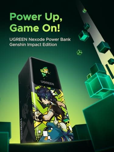 UGREEN Nexode Power Bank 20000mAh 130W Portable Charger 72Wh PD Fast Charging 3-Port USB C Battery Pack with TFT Smart Display for MacBook/iPad/iPhone 16/Samsung S24 and More Genshin Impact Edition - Image 2