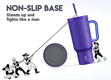 Meoky 40oz Tumbler with Handle, Leak-proof Lid and Straw, Insulated Coffee Mug Stainless Steel Travel Mug, Keeps Cold for 34 Hours or Hot for 10 Hours (Offshore) - Image 5