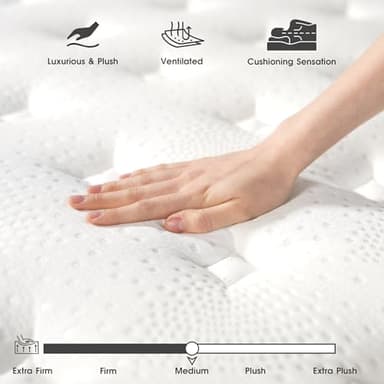 TEENO Queen Mattress 14 Inch, Hybrid Mattresses Queen Size in a Box, Medium Firm Memory Foam and Individual Pocket Springs, Fiberglass Free Bed Mattres, Breathable,CertiPUR-US - Image 6