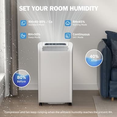 AIRPLUS 4,500 Sq.Ft 70 Pint Dehumidifier for Basements and Home-with Drain Hose,Efficient,Energy-with Dual Protection and 4 Smart Modes,24H Timer,Defrost,for Large room - Image 4