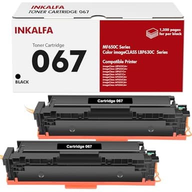 067 067H Black Toner Cartridge 2 Pack MF656CDW MF654CDW Compatible Replacement for Canon 067 Black 067H Color ImageCLASS LBP632CDW MF653Cdw LBP633CDW MF651CW LBP631CW Printer High Yield Ink | 2-Pack - Image 1