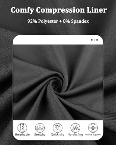 SILKWORLD Mens Swim Trunks with Compression Liner Quick Dry Bathing Suits 10 Inch Swim Shorts with Cargo Pockets, (Black), 38 - Image 6