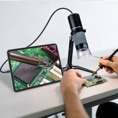 Bysameyee 1080P USB Microscope with Metal Stand, 50X-1000X Handheld Digital Microscope Camera Compatible with iPhone/Android/Windows/Mac - Image 3