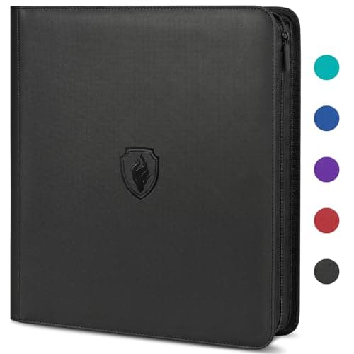Premium Zip Card Binder 12 Pocket, Fabmaker 912 Pockets Trading Card Binder, PU Zipper Card Collection Album, Sturdy Side-Loading Card Book Holder for MTG, TCG, Game Cards, Sports Cards, Black - Image 1