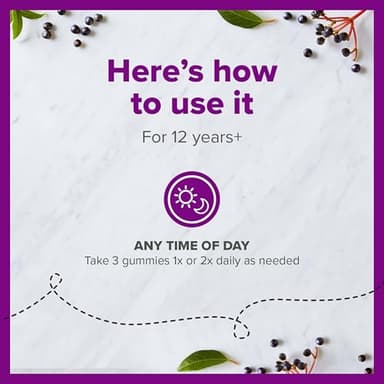 Zarbee’s Elderberry Gummies Daily Immune Support Supplement with Vitamins A C D E & Zinc, Black Elderberry Extract, Natural Berry Flavor, Vegetarian, Gelatin-Free, 60 Count - Image 5